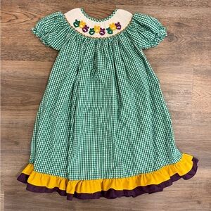 Smocked Mardi Gras Dress, 4T